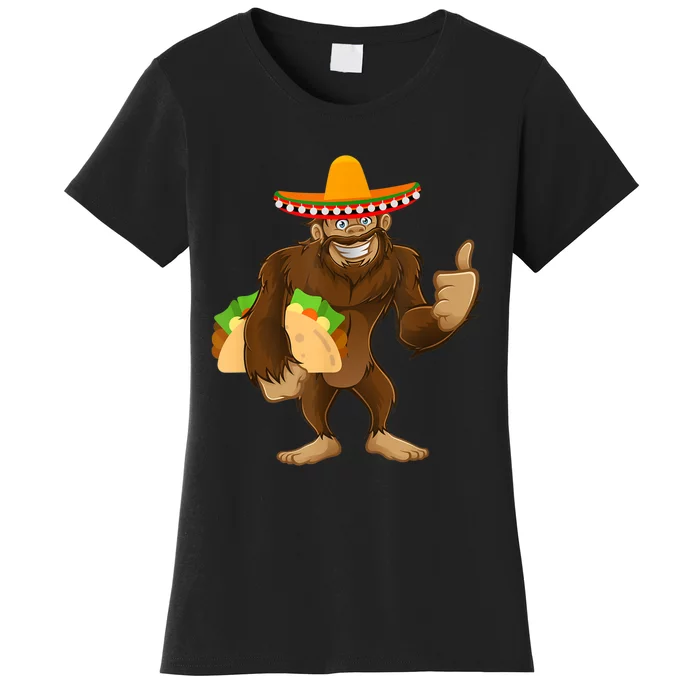 Bigfoot Taco Mexico Party Cinco De Mayo Party Food Sasquatch Women's T-Shirt