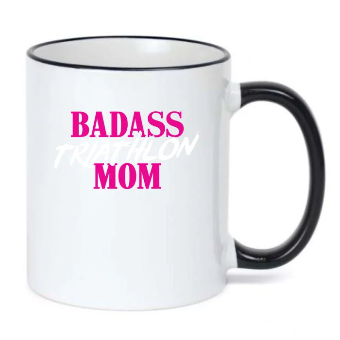 Badass Triathlon Mom Of A Triathlete Gift Black Color Changing Mug