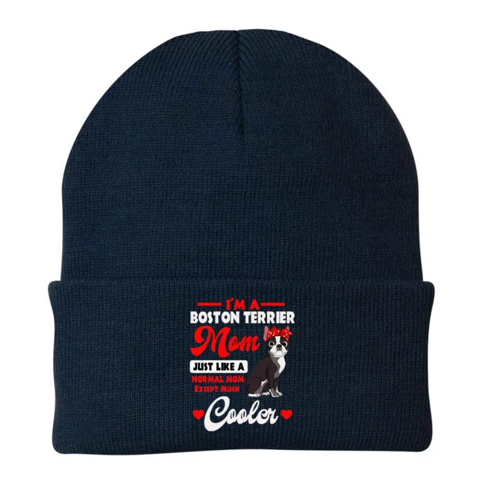 Boston Terrier Mom American Gentleman Dog Mothers Day Knit Cap Winter Beanie