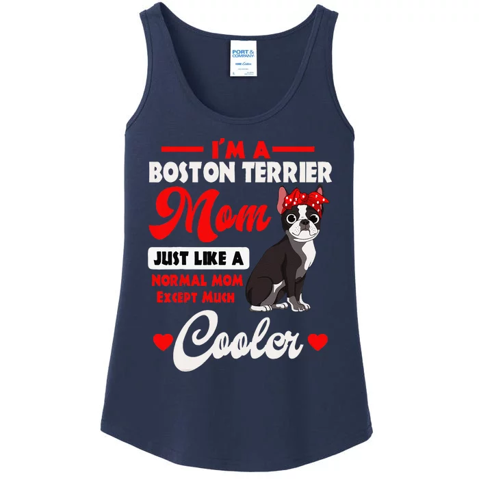 Boston Terrier Mom American Gentleman Dog Mothers Day Ladies Essential Tank