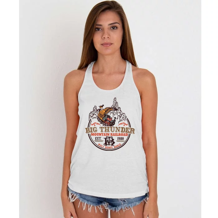 Big Thunder Mountain Railroad Est 1980 Women's Knotted Racerback Tank