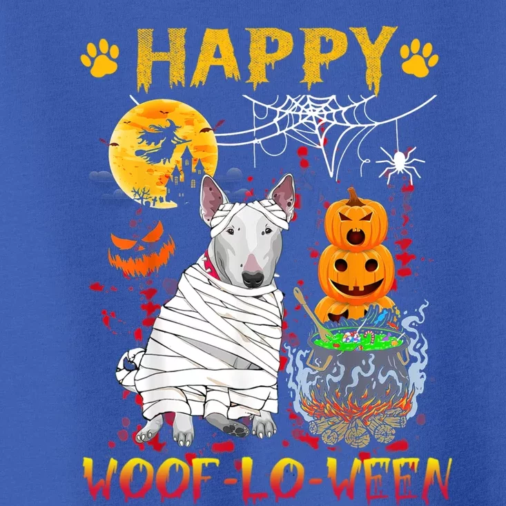 Bull Terrier Mummy Happy Woofgreat Giftlogreat Giftween Halloween Pumpkin Gift Toddler T-Shirt