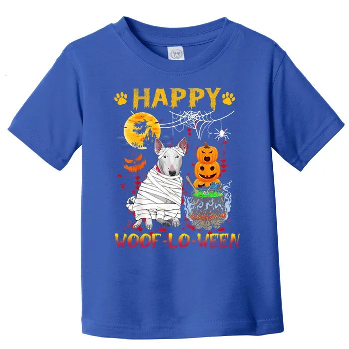 Bull Terrier Mummy Happy Woofgreat Giftlogreat Giftween Halloween Pumpkin Gift Toddler T-Shirt