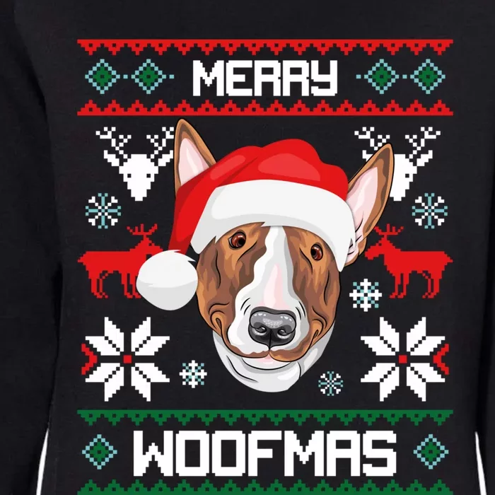 Bull Terrier Merry Woofmas Gift For Christmas Dog Xmas Xmas Gift Womens California Wash Sweatshirt