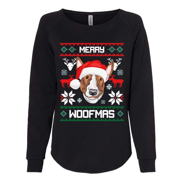 Bull Terrier Merry Woofmas Gift For Christmas Dog Xmas Xmas Gift Womens California Wash Sweatshirt