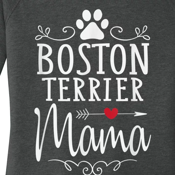 Boston Terrier Mama Funny Boston Terrier Lover Women's Perfect Tri Tunic Long Sleeve Shirt