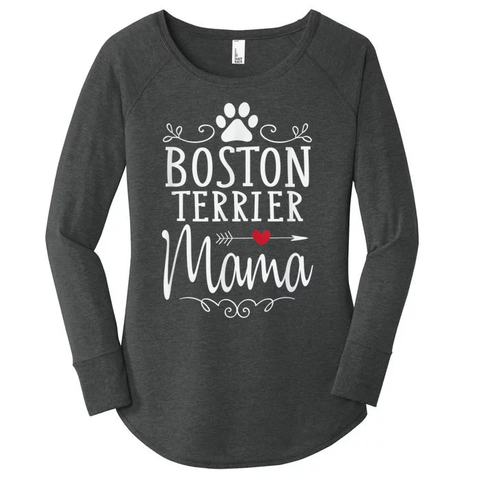 Boston Terrier Mama Funny Boston Terrier Lover Women's Perfect Tri Tunic Long Sleeve Shirt