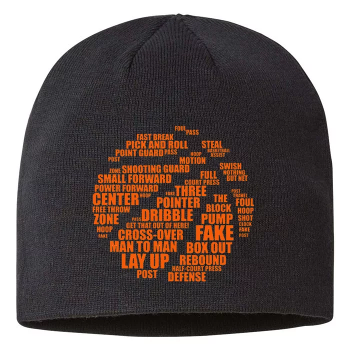 Basketball Terms Motivational Word Cloud 8 1/2in Sustainable Knit Beanie