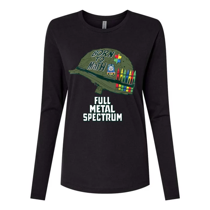 Born To Math Full Metal Spectrum Autism Awareness Womens Cotton Relaxed Long Sleeve T-Shirt