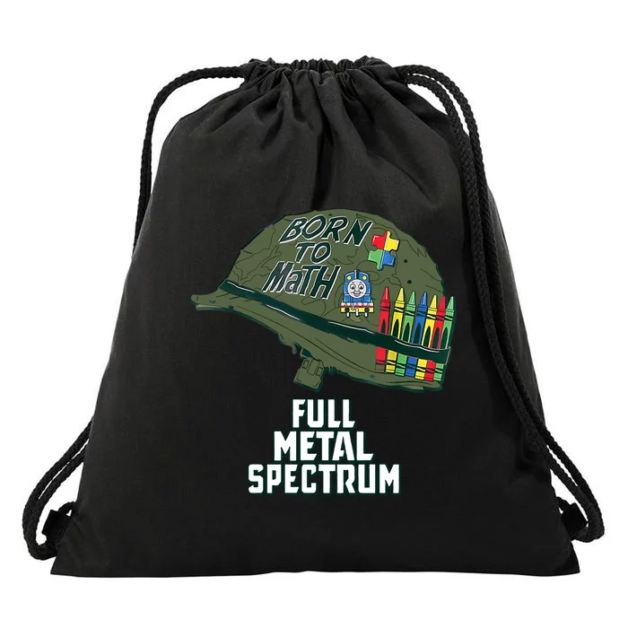 Born To Math Full Metal Spectrum Autism Awareness Drawstring Bag