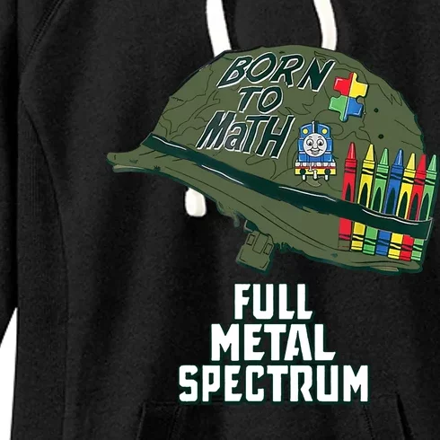 Born To Math Full Metal Spectrum Autism Awareness Women's Fleece Hoodie