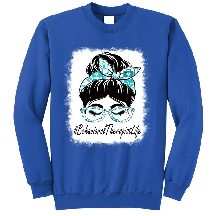 Behavioral Therapist Messy Bun Bleached World Health Day Gift Sweatshirt