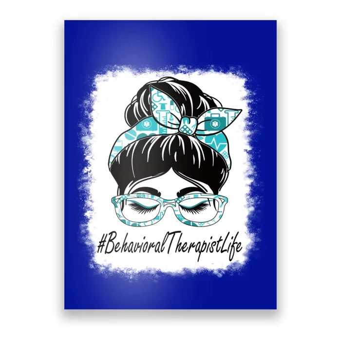 Behavioral Therapist Messy Bun Bleached World Health Day Gift Poster