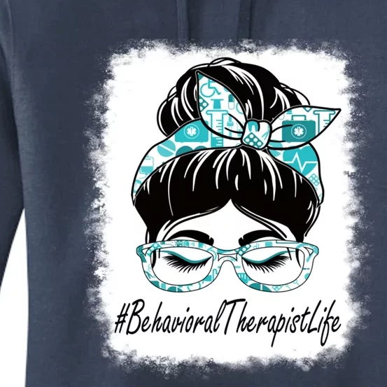 Behavioral Therapist Messy Bun Bleached World Health Day Gift Women's Pullover Hoodie