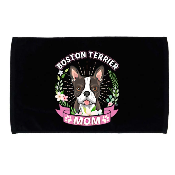 Boston Terrier Mom Dog Lover Mothers Day Gift Microfiber Hand Towel