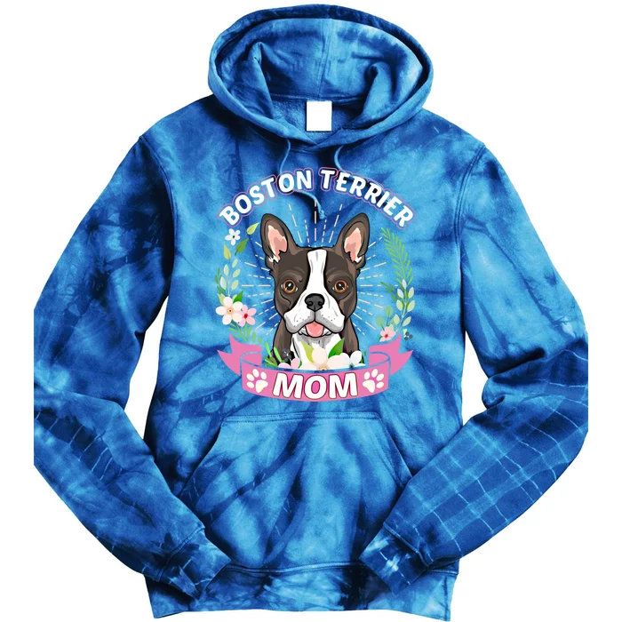 Boston Terrier Mom Dog Lover Mothers Day Gift Tie Dye Hoodie