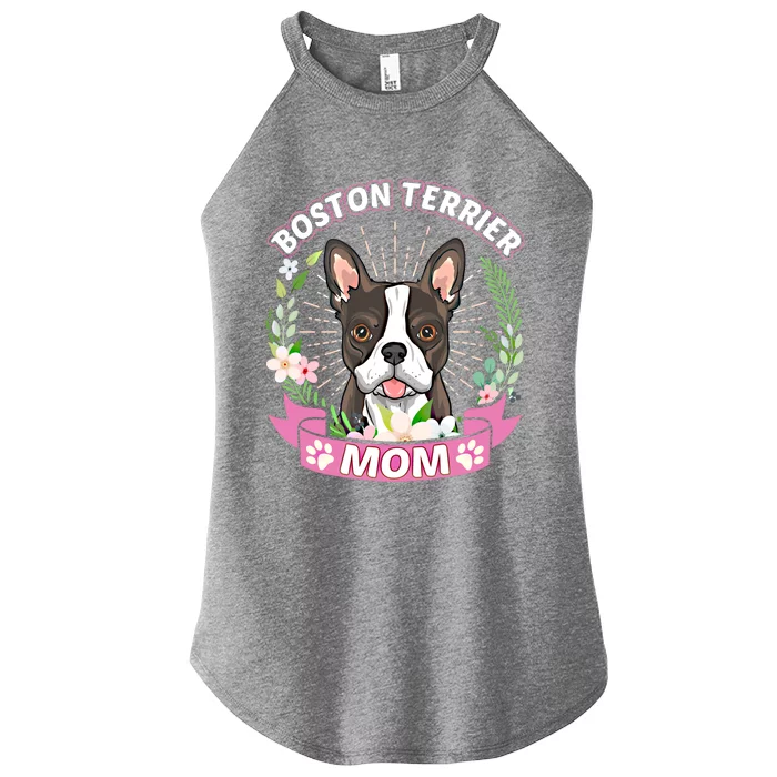 Boston Terrier Mom Dog Lover Mothers Day Gift Women’s Perfect Tri Rocker Tank