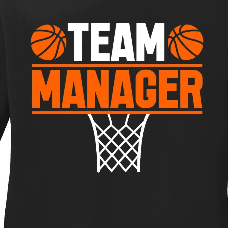 Basketball Team Manager Sports Game Lovers Premium Ladies Long Sleeve Shirt