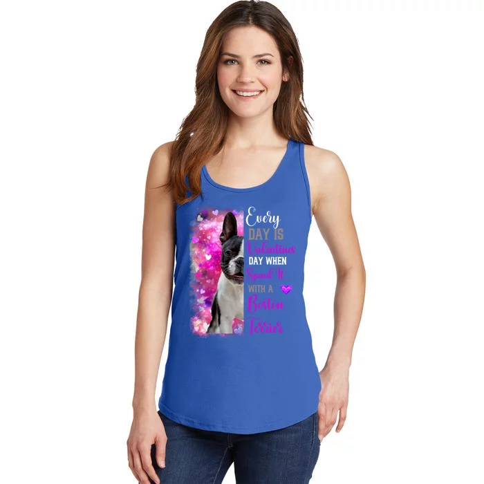 Boston Terrier Mom Funny Valentines Day Dog Lovers Hearts Gift Ladies Essential Tank