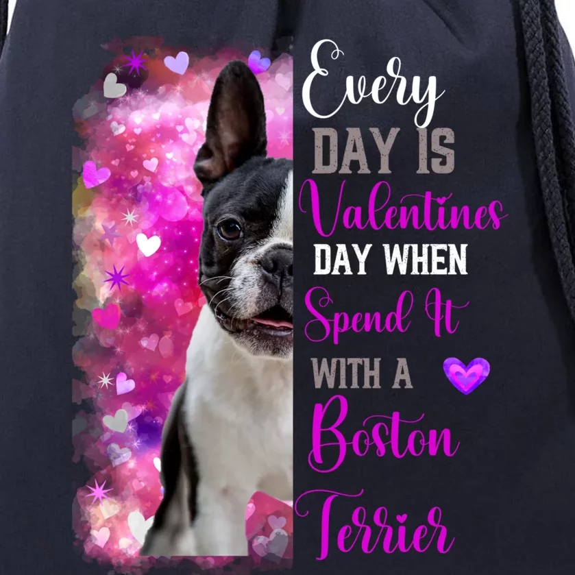 Boston Terrier Mom Funny Valentines Day Dog Lovers Hearts Gift Drawstring Bag