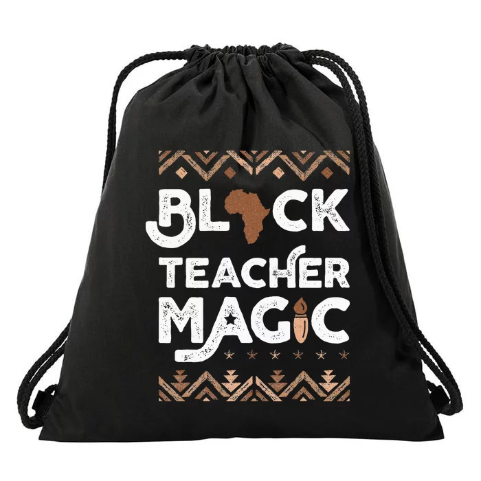 Black Teacher Magic Teacher Black history month Drawstring Bag