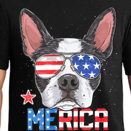 Boston Terrier Merica 4th Of July Dog Puppy Pajama Set