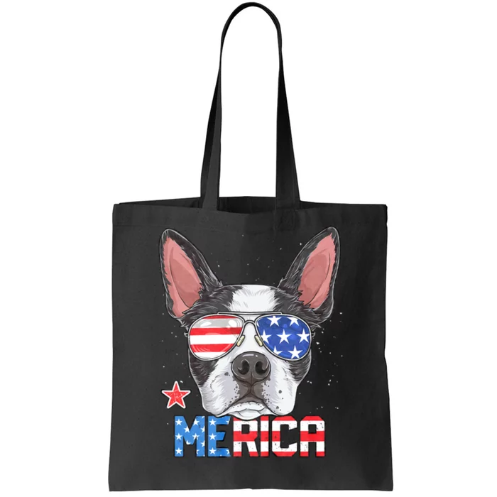 Boston Terrier Merica 4th Of July Dog Puppy Tote Bag