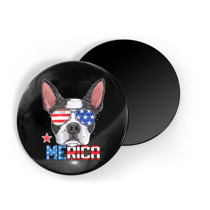 Boston Terrier Merica 4th Of July Dog Puppy Magnet