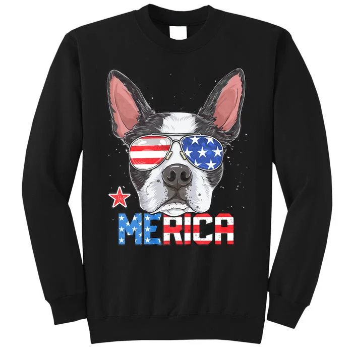 Boston Terrier Merica 4th Of July Dog Puppy Tall Sweatshirt