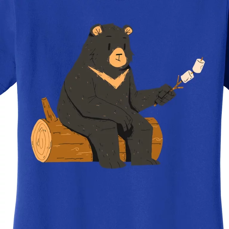 Bear Toasting Marshmallows Camping Crew Road Trip Gift Women's T-Shirt