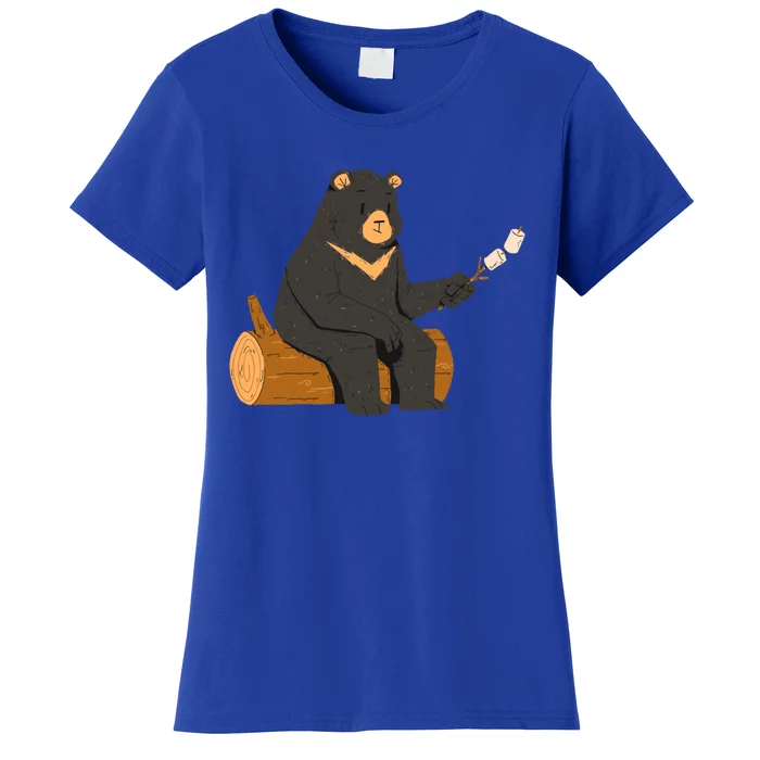 Bear Toasting Marshmallows Camping Crew Road Trip Gift Women's T-Shirt