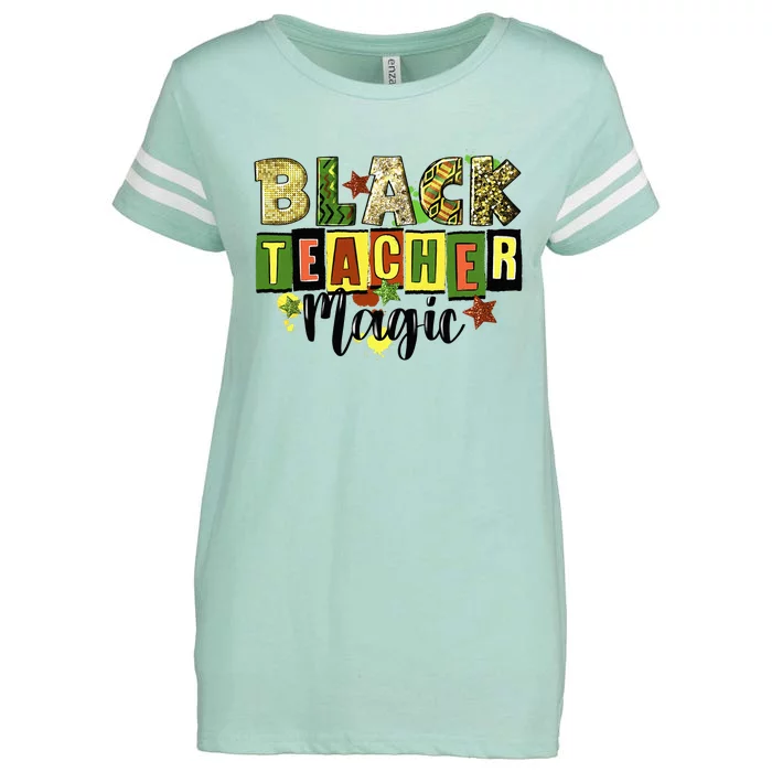 Black Teacher Magic Teacher Black History Melanin Enza Ladies Jersey Football T-Shirt