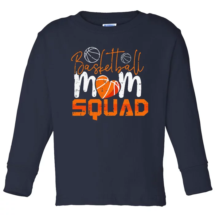 Basketball Team Mom Mothers Day Retro Player Mama Momma Toddler Long Sleeve Shirt