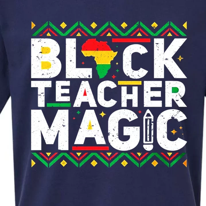 Black Teacher Magic Tee Teacher Black History Month Funny Gift Sueded Cloud Jersey T-Shirt