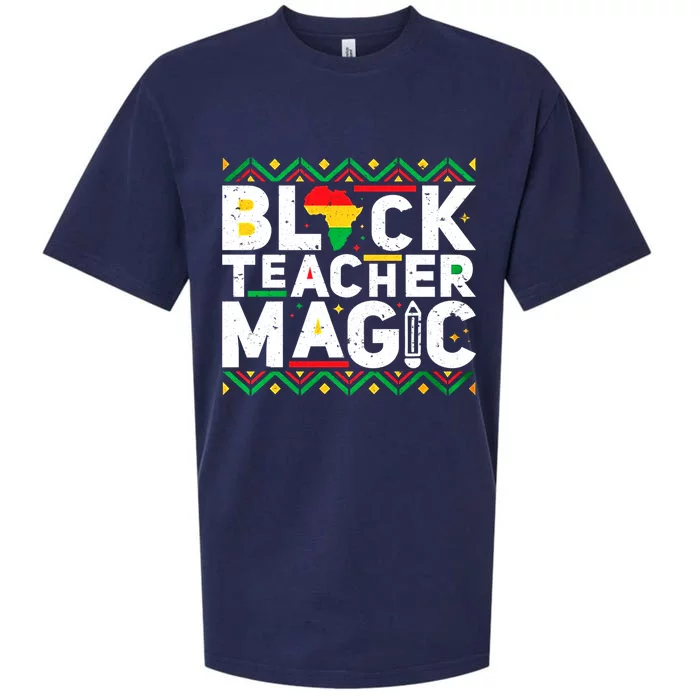 Black Teacher Magic Tee Teacher Black History Month Funny Gift Sueded Cloud Jersey T-Shirt