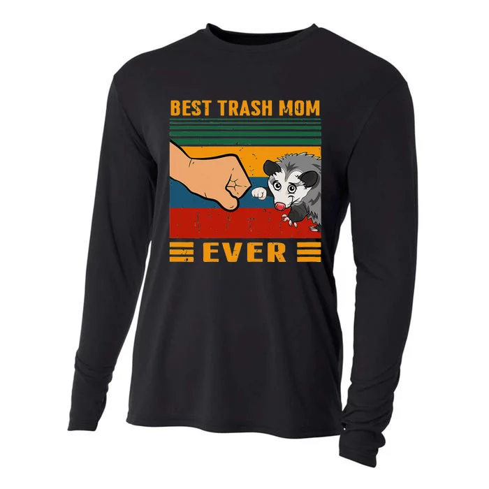 Best Trash Mom Ever Funny Gift For Opossum Lovers Cooling Performance Long Sleeve Crew