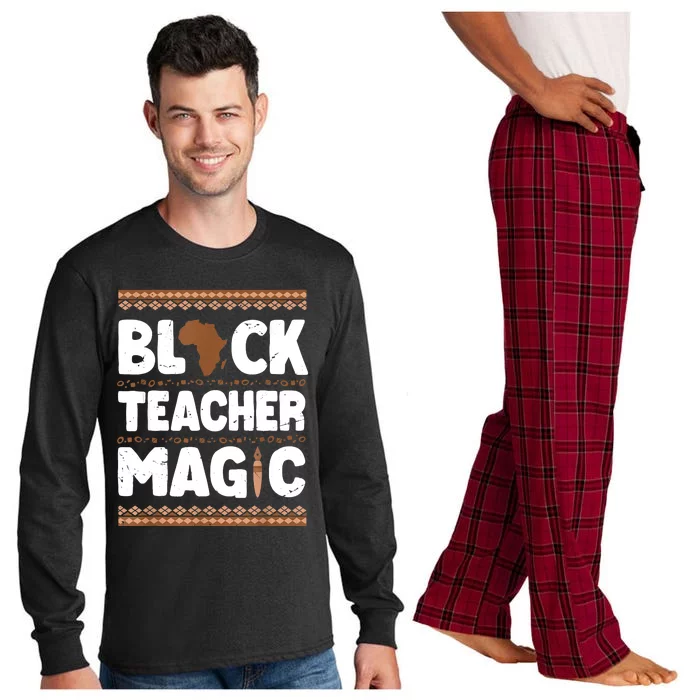 Black Teacher Magic Teacher Black History Month Long Sleeve Pajama Set