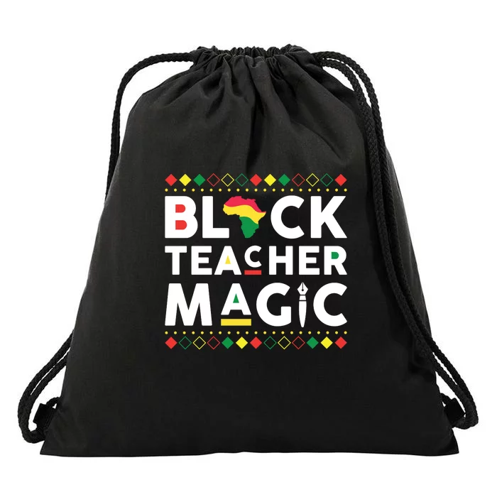 Black Teacher Magic Teacher Black History Month Drawstring Bag