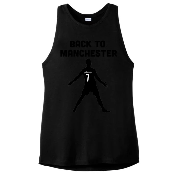 Back To Manchester Ronaldo 7 Ladies Tri-Blend Wicking Tank