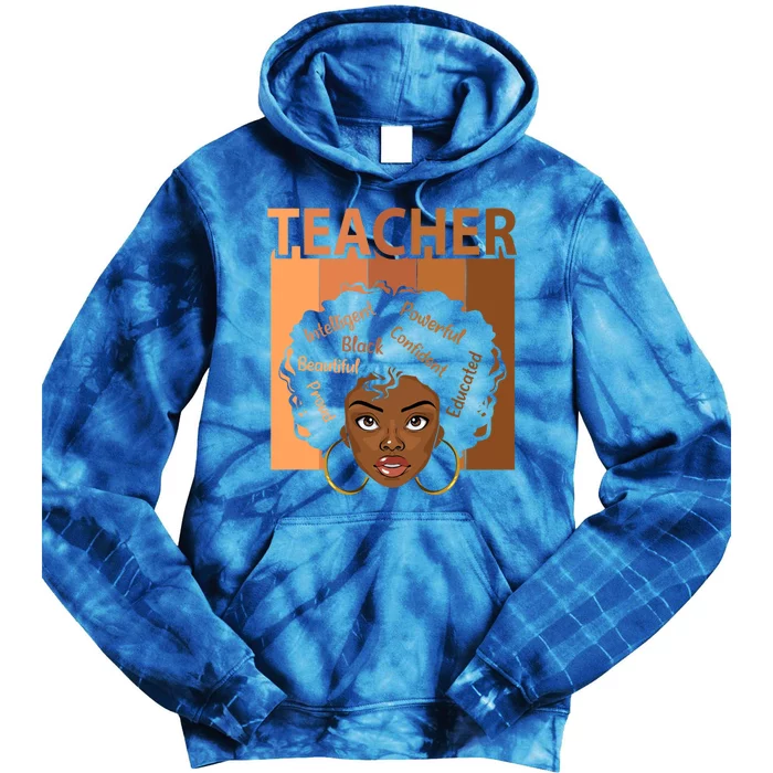 Black Teacher Magic Black History Month Teacher Teaching Cool Gift Tie Dye Hoodie