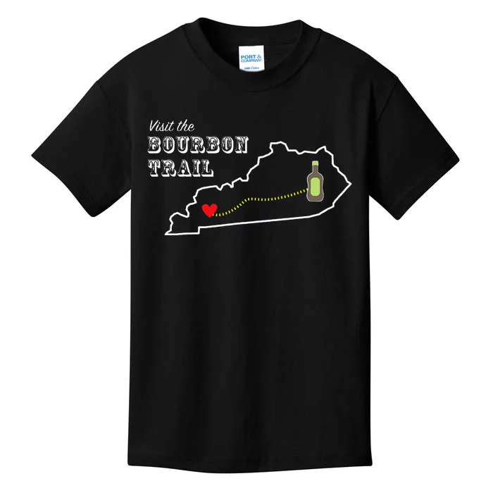 Bourbon Trail Map Kentucky Whiskey Drinking Kids T-Shirt