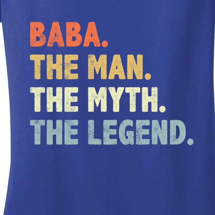 Baba The Myth Legend Father’s Day Gift For Papa Grandpa Gift Women's V-Neck T-Shirt