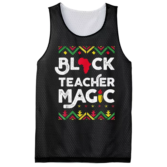 Black Teacher Magic Teacher Black History Month Mesh Reversible Basketball Jersey Tank