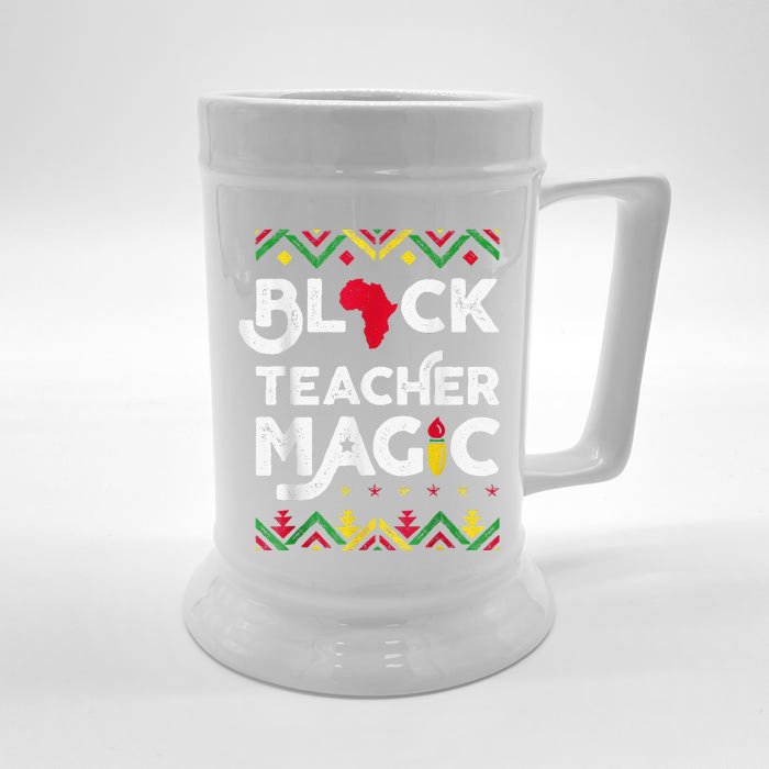 Black Teacher Magic Teacher Black History Month Front & Back Beer Stein