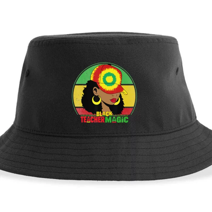 Black Teacher Magic Black History Month Teacher Juneteenth Sustainable Bucket Hat