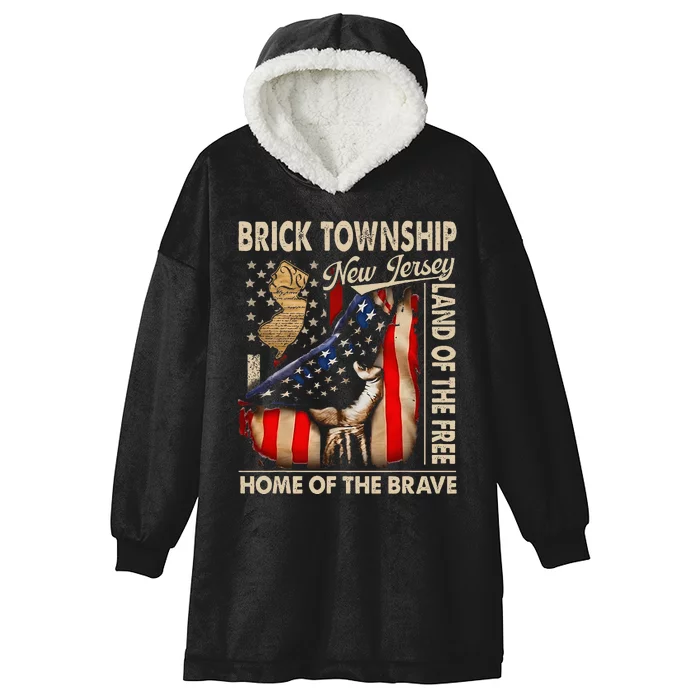 Brick Township New Jersey Usa Flag 4th Of July Hooded Wearable Blanket