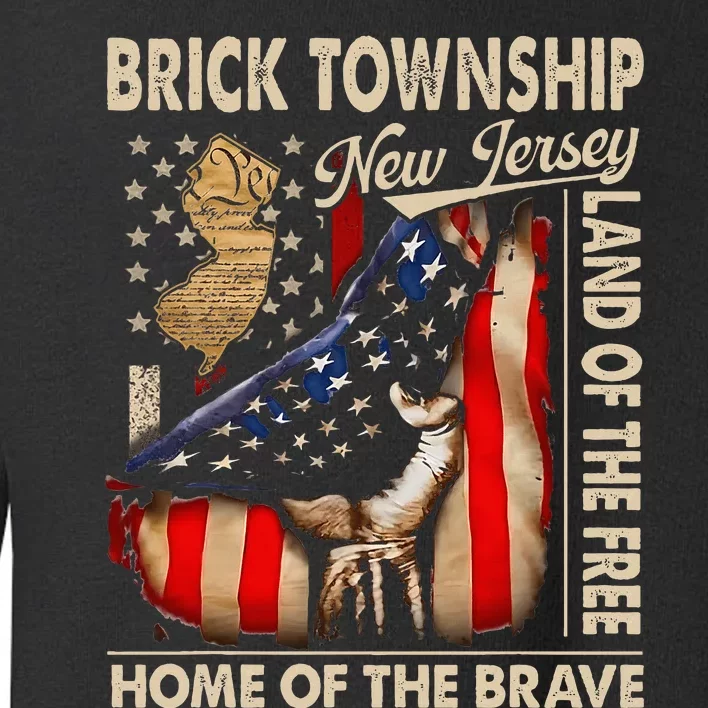 Brick Township New Jersey Usa Flag 4th Of July Toddler Sweatshirt