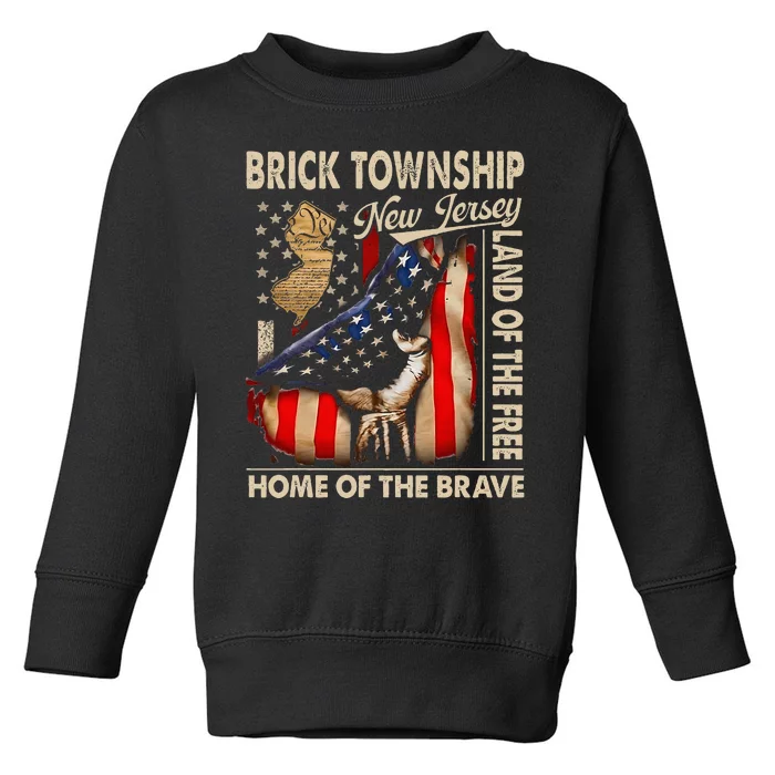 Brick Township New Jersey Usa Flag 4th Of July Toddler Sweatshirt