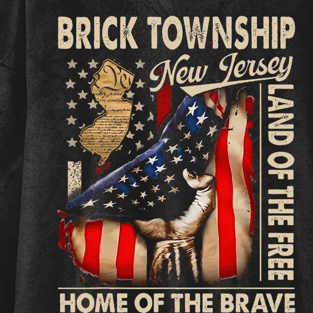 Brick Township New Jersey Usa Flag 4th Of July Hooded Wearable Blanket