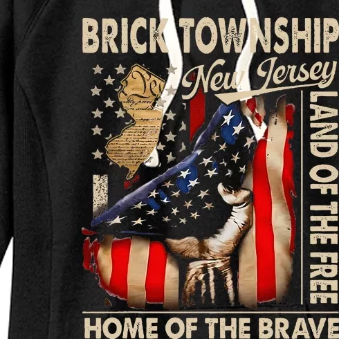 Brick Township New Jersey Usa Flag 4th Of July Women's Fleece Hoodie